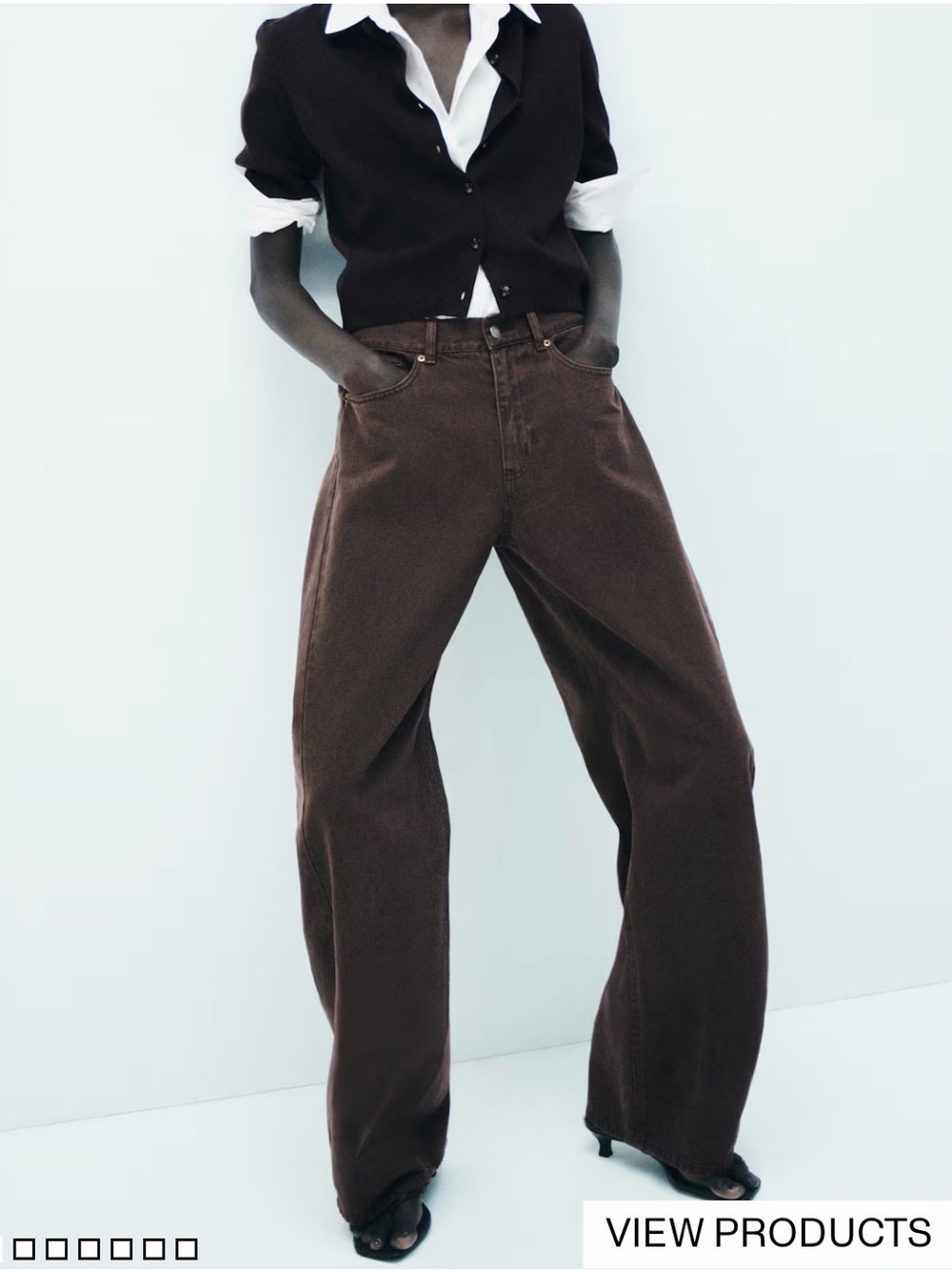 H&M Barrel-Leg, Regular Waist, Brown Women’a Jeans. Size 10, NWT